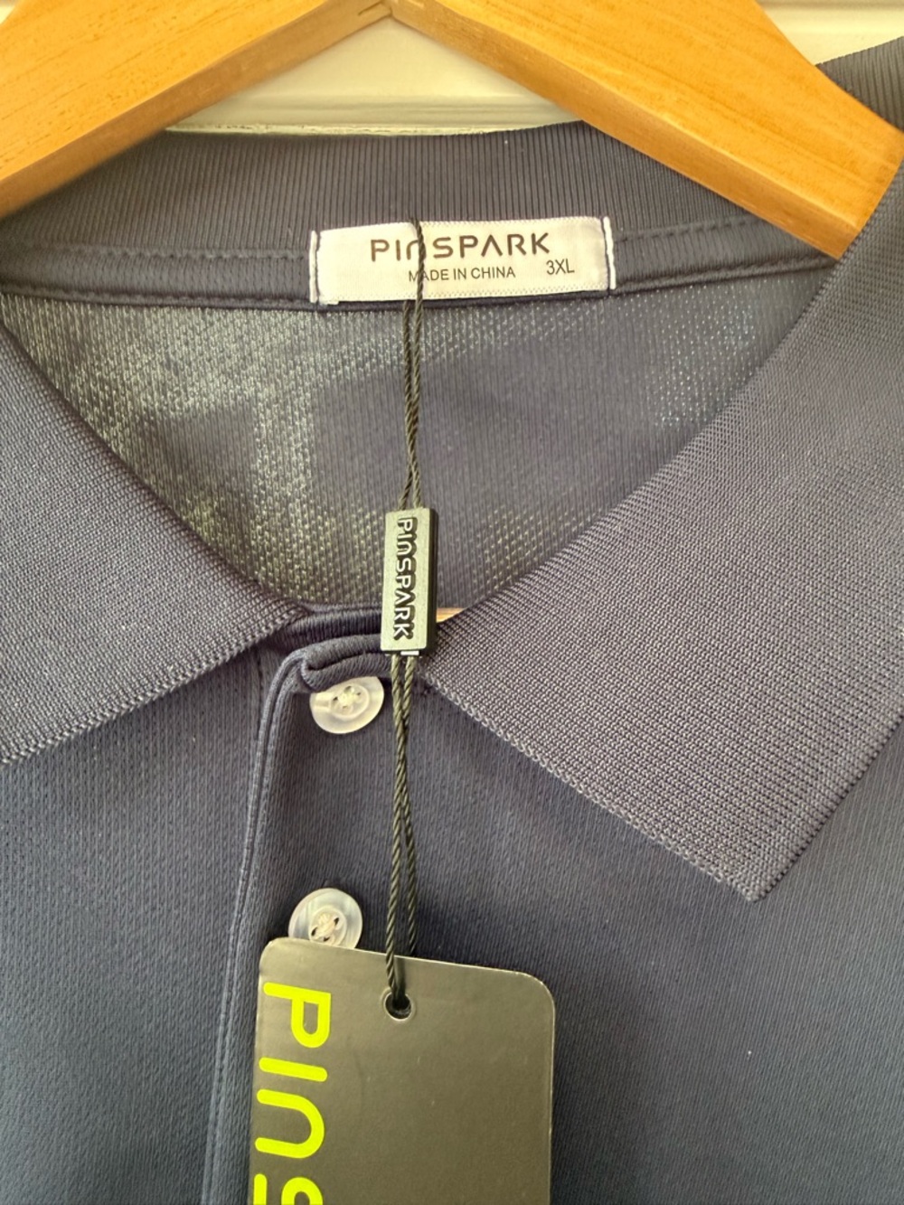 Pinspark NWT Long Sleeved Men's Dark Navy Polo Shirt - Classic Collared Knit